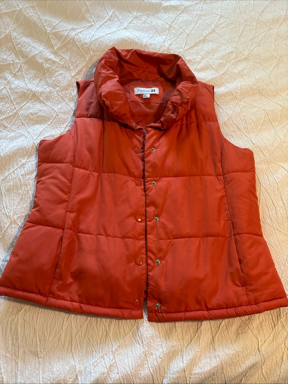 Forever 21 Brick orange Quilted Puffer Vest